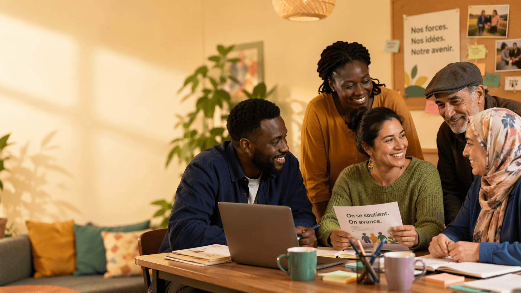 Members of La Termitière community smiling together